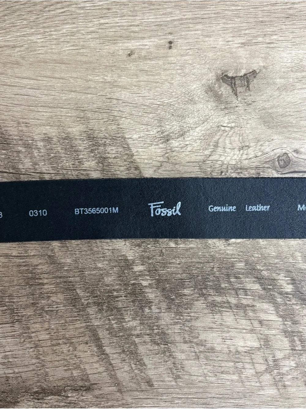 FOSSIL Black Leather SILVER TONE Buckle CASUAL BELT  M